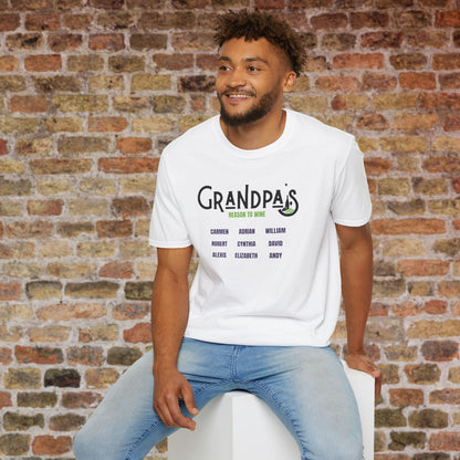 Grandpa's Reason To Wine Personalized Crew Neck T-Shirt