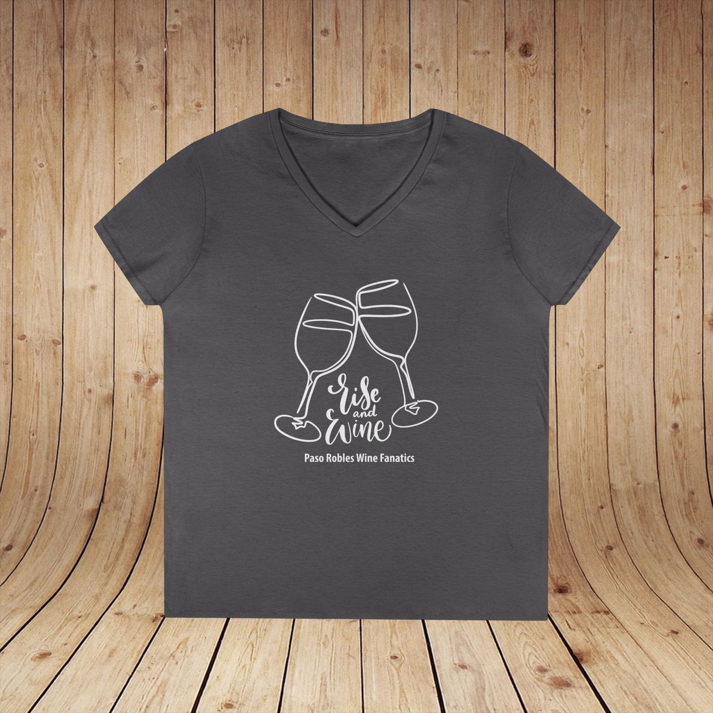 Rise & Wine Ladies V-Neck Tee