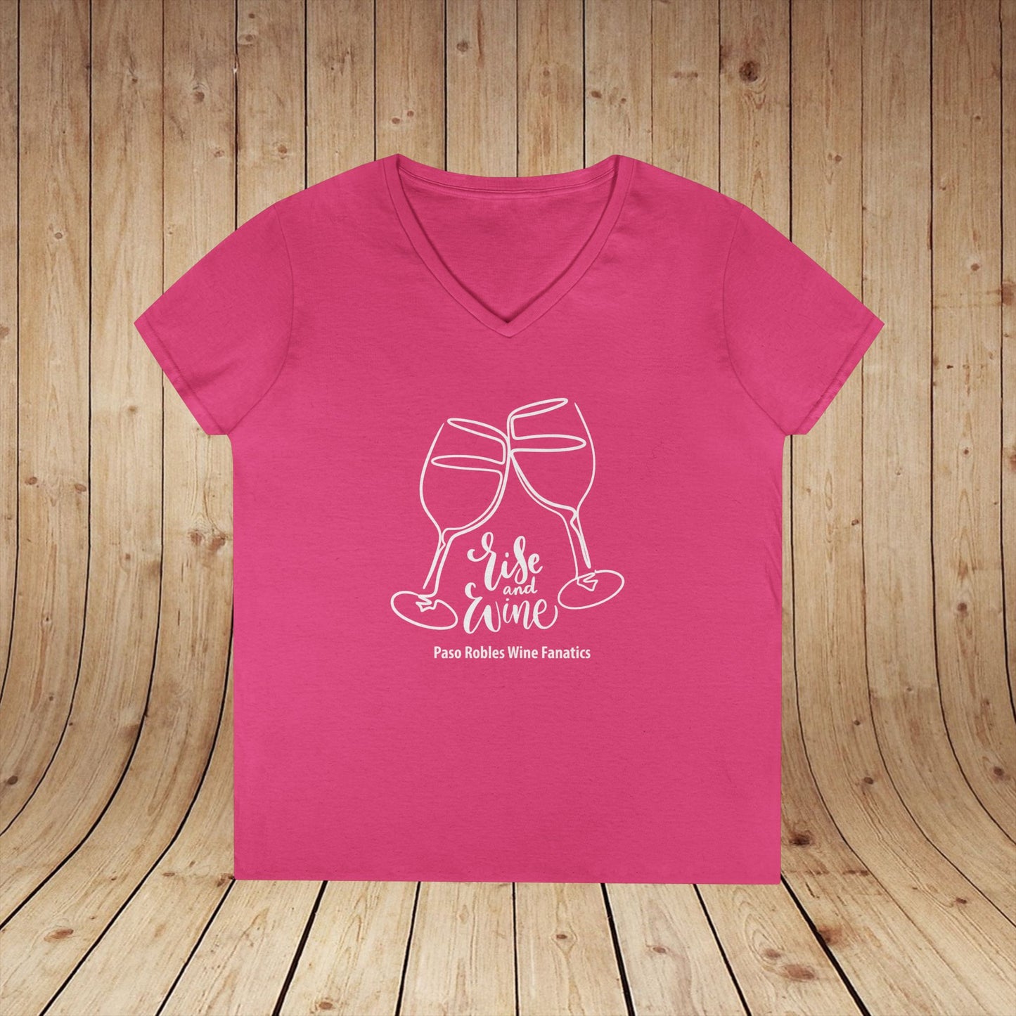 Rise & Wine Ladies V-Neck Tee