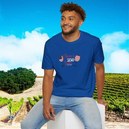 Cheers to 250 Years Independence Day Unisex Softstyle T-Shirt