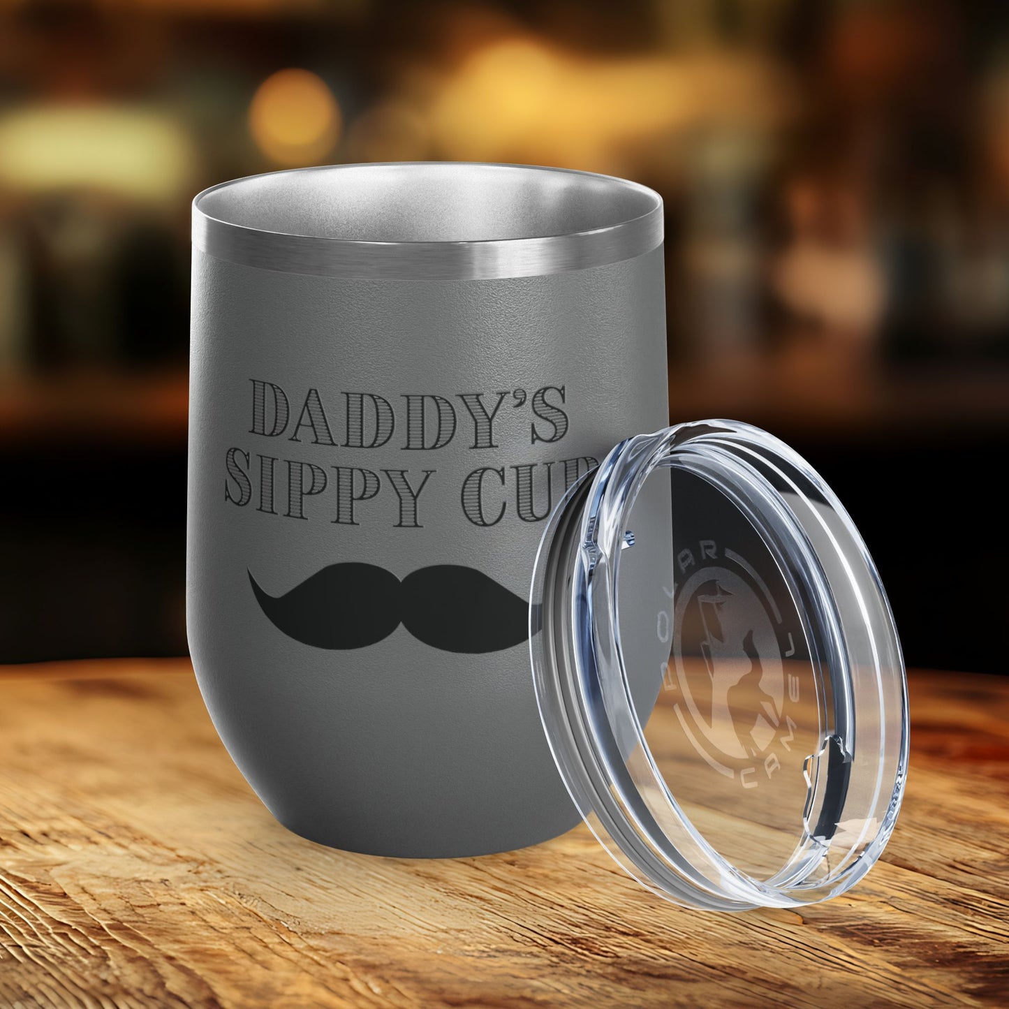 Daddy's Sippy Cup (mustache) Wine Tumbler