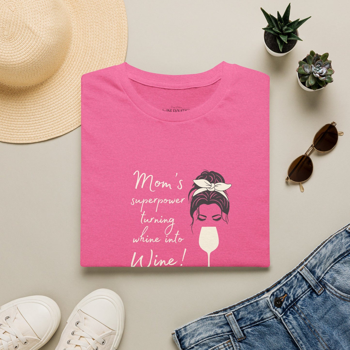 Mom's superpower, turning whine into Wine! Crewneck Tee