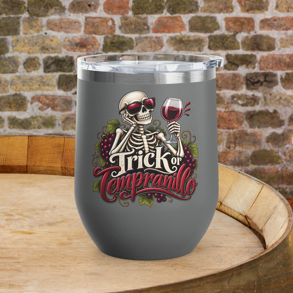Trick Or Tempranillo 12oz Personalized Wine Tumbler