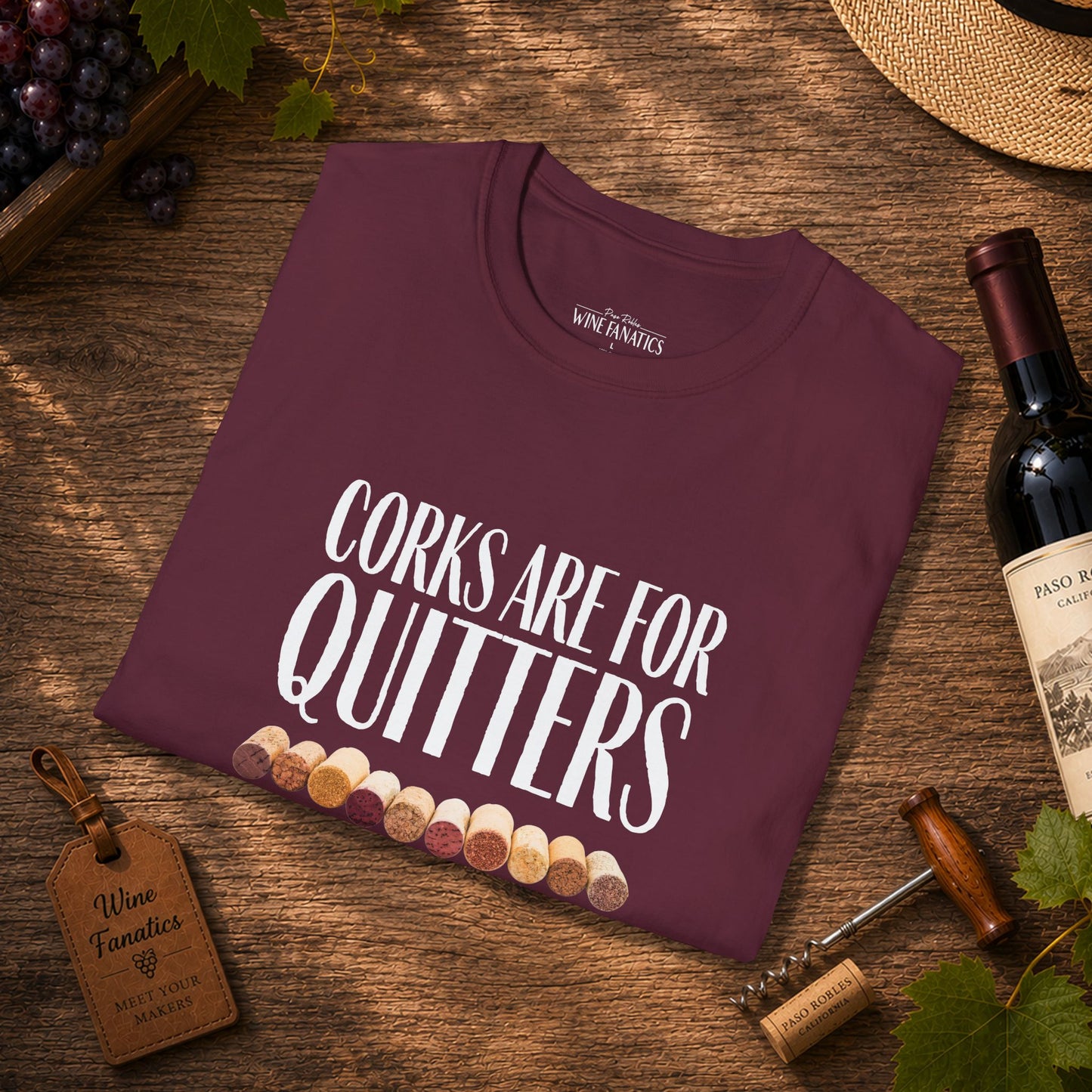 Corks Are For Quitters Crewneck Tee