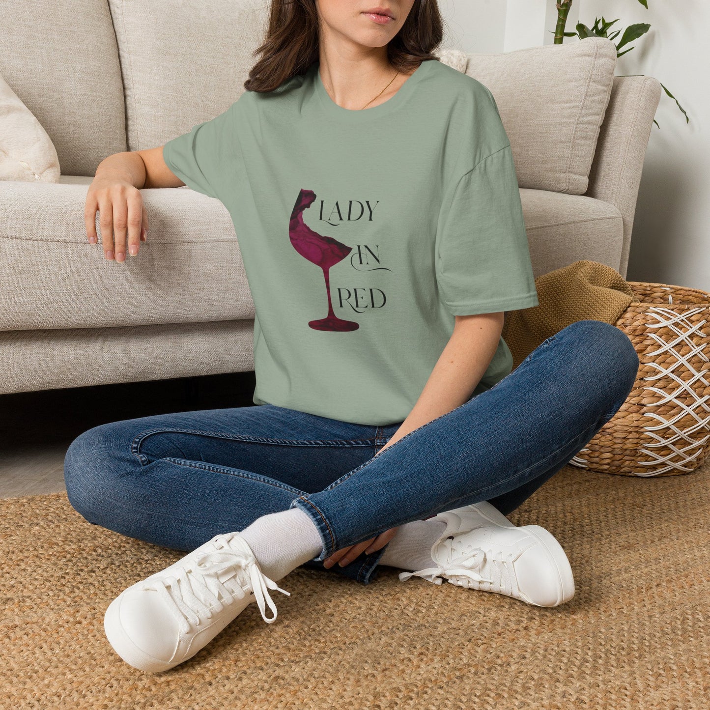 Lady In Red Crewneck Tee