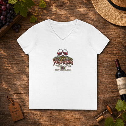A Toast To Paso Robles Wine Fanatics Ladies V-Neck T-Shirt