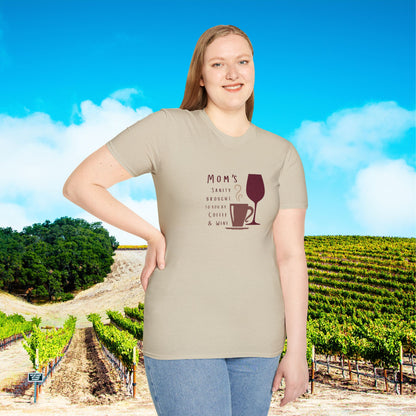 Mom's sanity brought to you by Coffee & Wine Personalized Tee