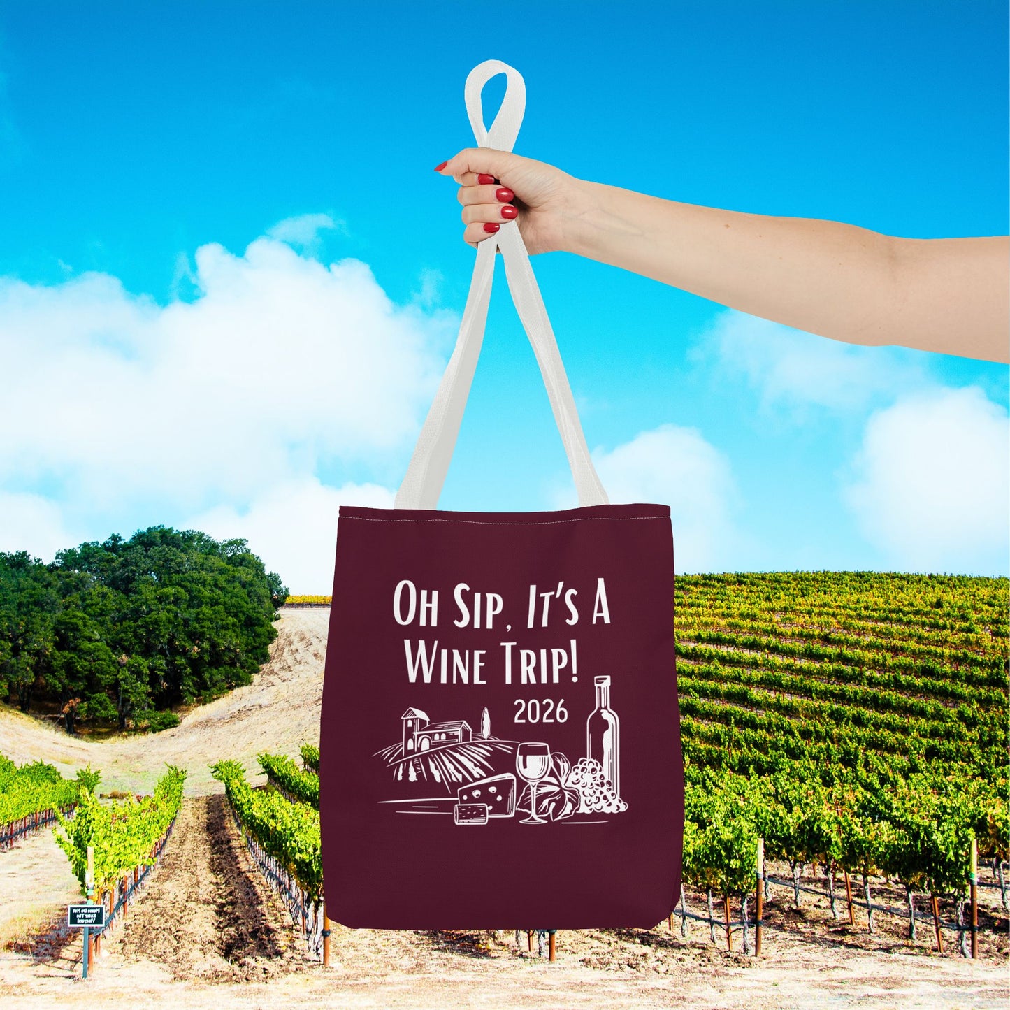 Oh Sip It's A Wine Trip 2026 Personalized Tote Bag