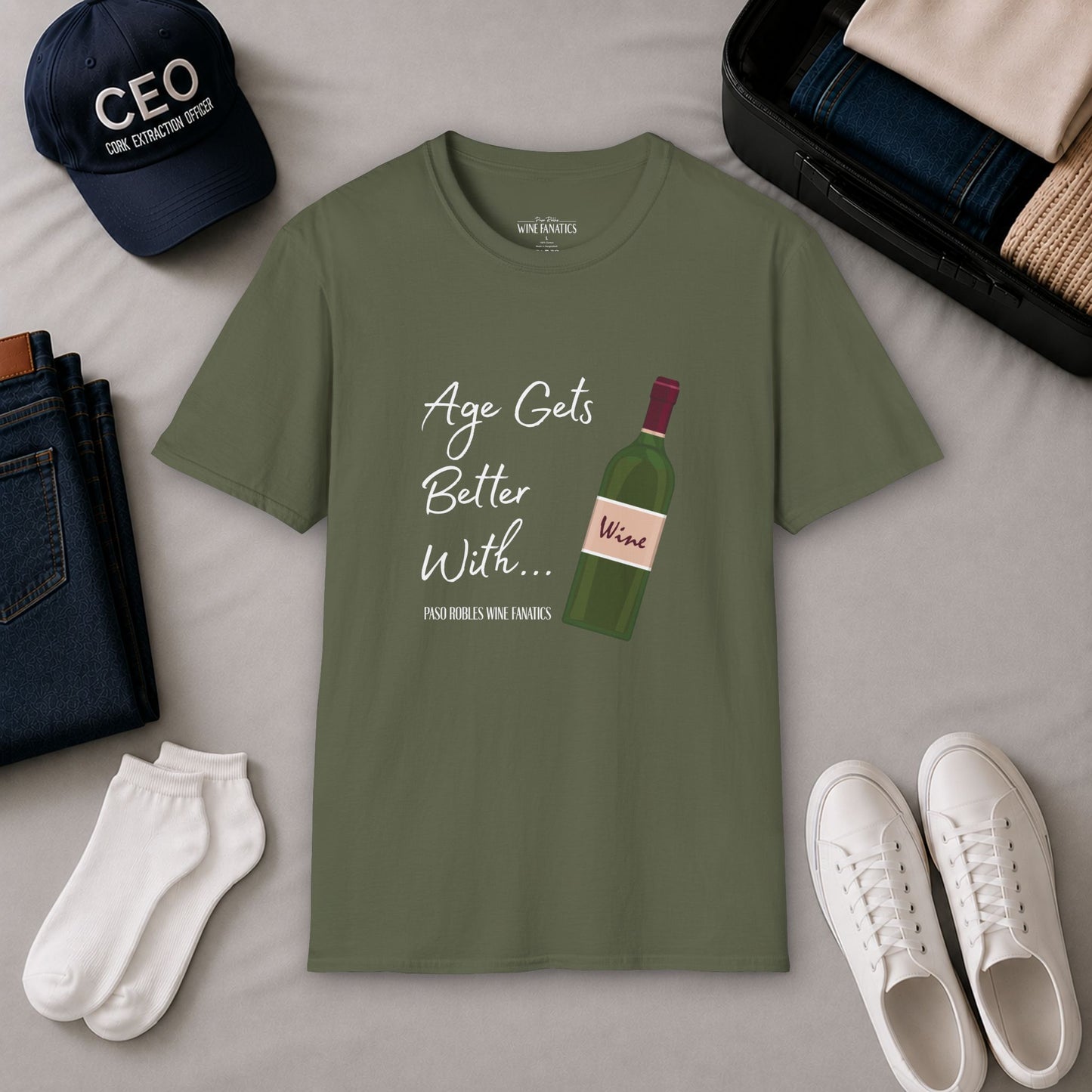Age Gets Better With Wine Crewneck T-Shirt