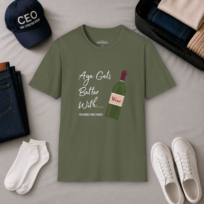 Age Gets Better With Wine Crewneck T-Shirt