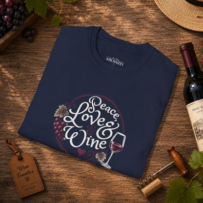 Peace, Love & Wine Crewneck Tee