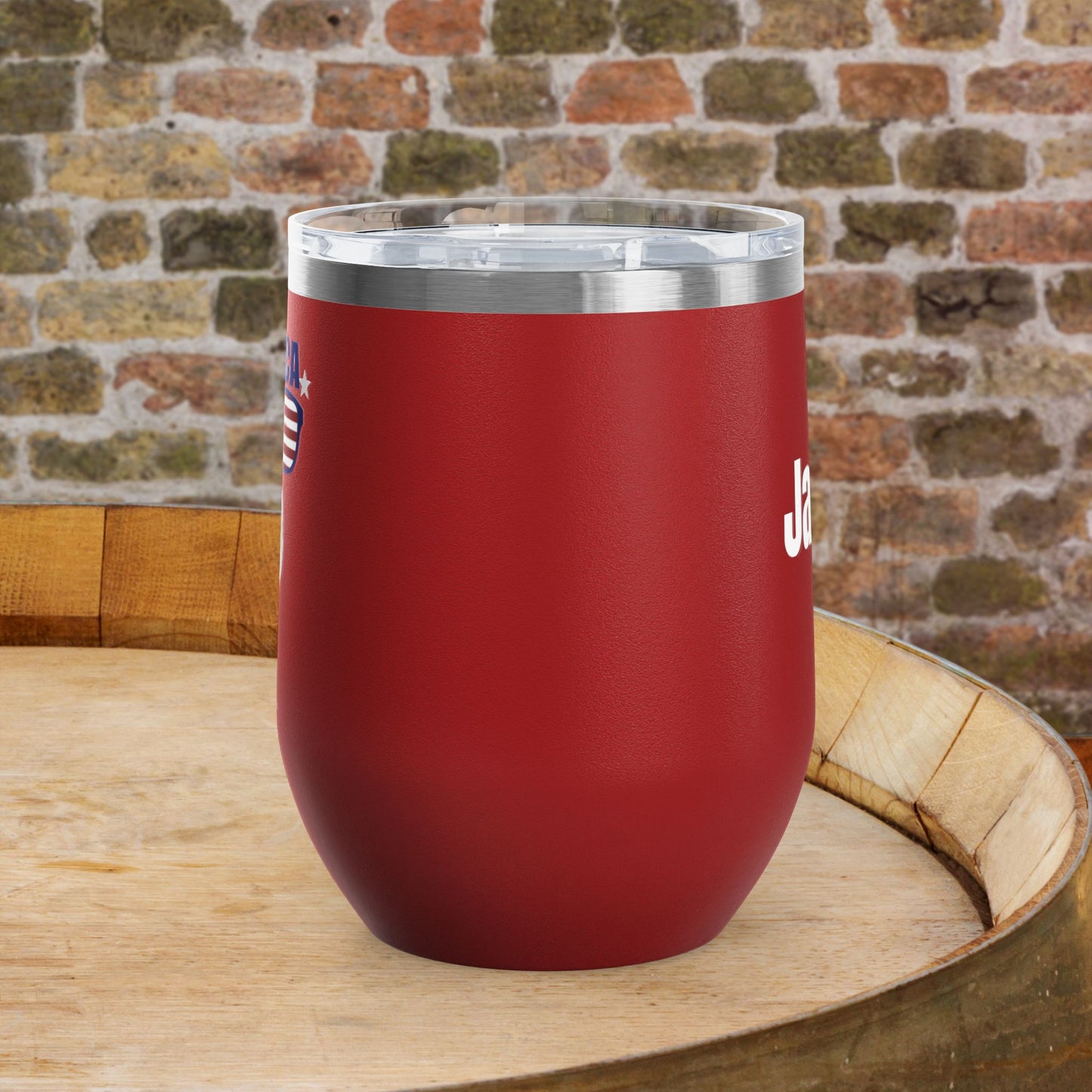 'MERICA Independence Day Personalized 12oz Wine Tumbler