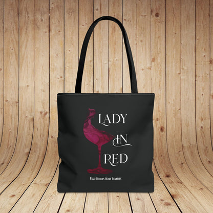 Lady In Red Tote Bag