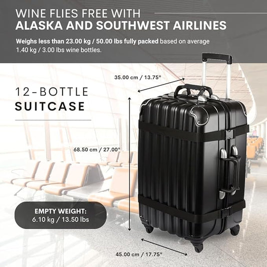 VinGardeValise Luggage - Grande 12 Bottle Suitcase (with or without Paso Robles Wine Fanatics logo)