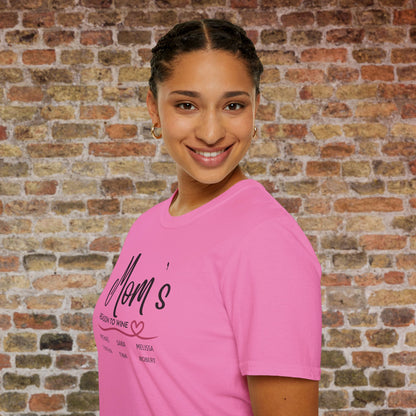 Mom's Reason To Wine Personalized Crew Neck Tee