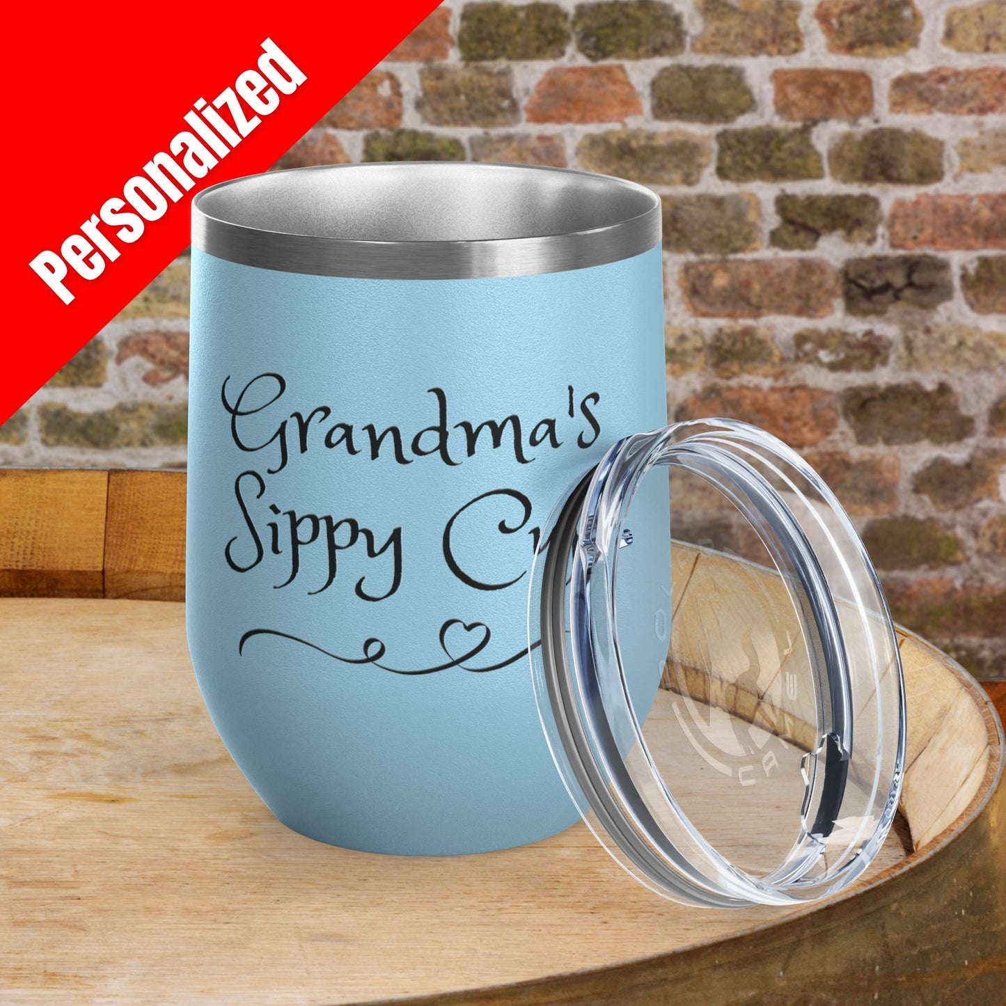 Grandma's Sippy Cup Personalized 12 oz Wine Tumbler