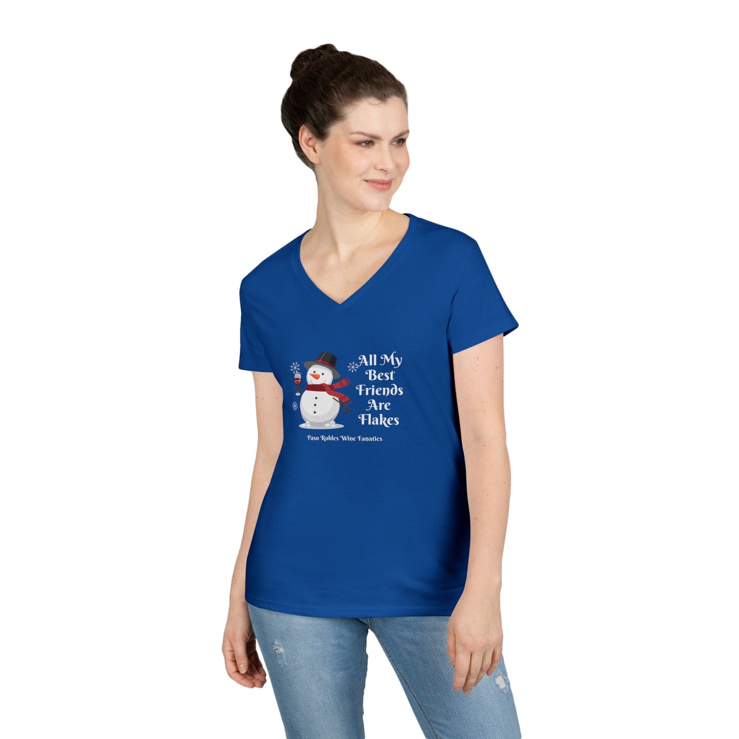 All My Best Friends Are Flakes Ladies V-Neck Tee