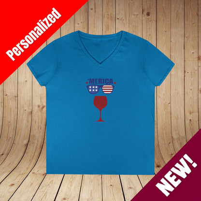 'Merica Independence Day Ladies V-Neck Tee