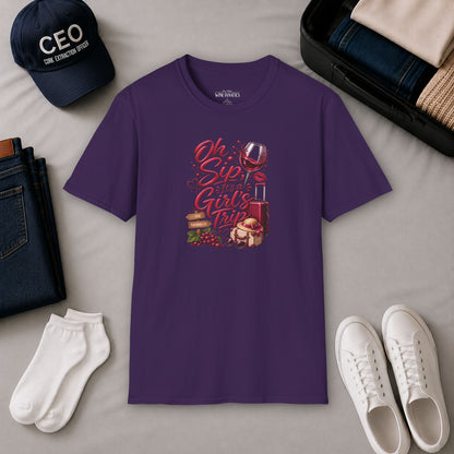 Oh Sip It's A Girl's Trip Personalized Crewneck Tee