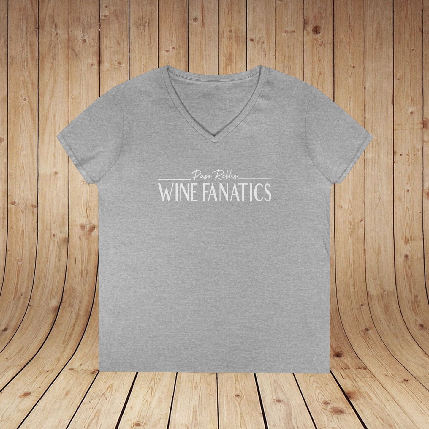 Paso Robles Wine Fanatics Logo Ladies V-Neck Tee