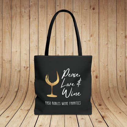 Peace Love Wine Tote Bag