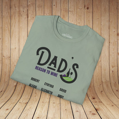 Dad's Reason To Wine Personalized T-Shirt