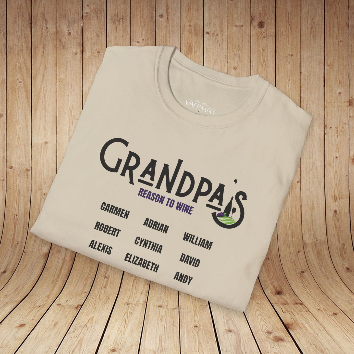 Grandpa's Reason To Wine Personalized T-Shirt