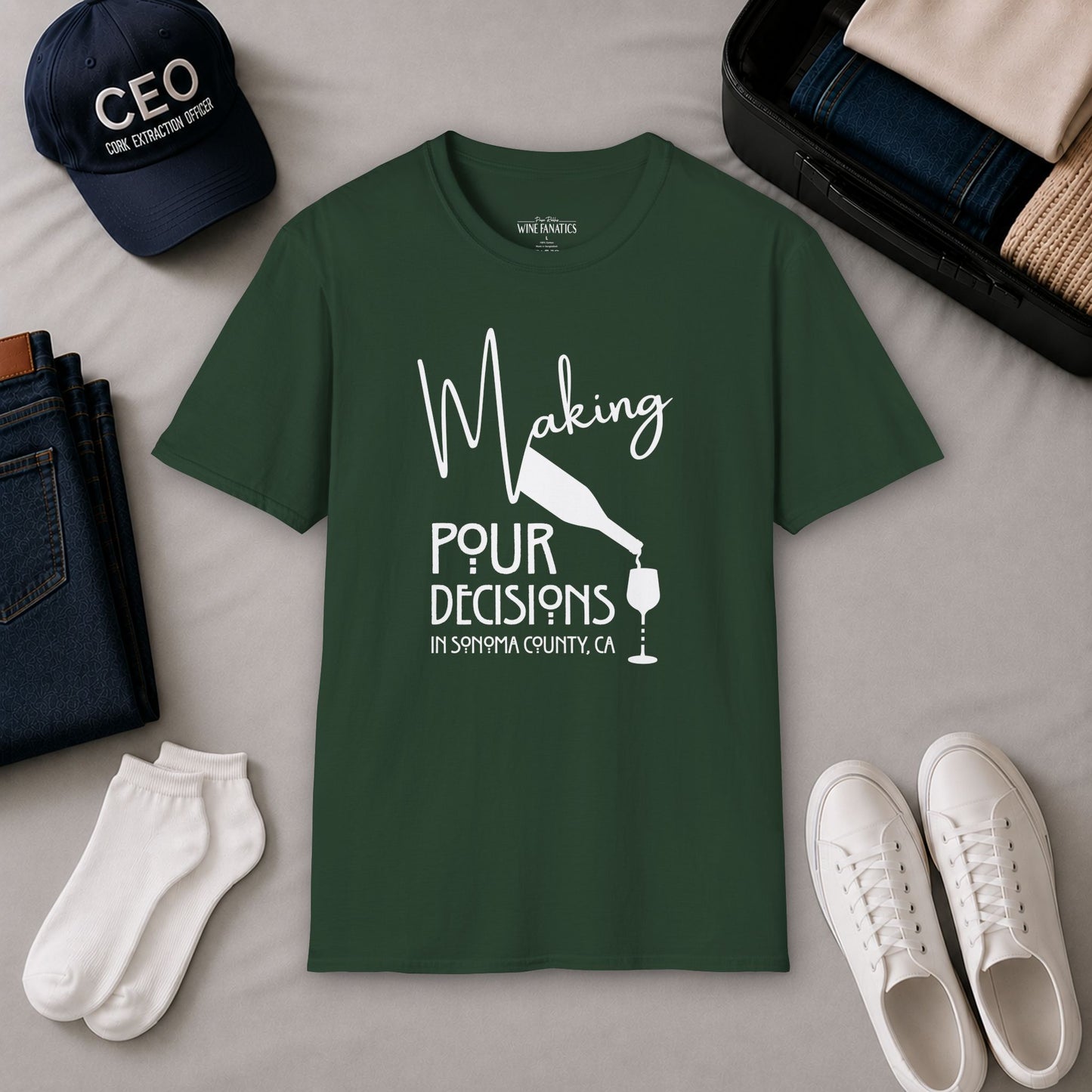 Sonoma County - Making Pour Decisions Crewneck Tee