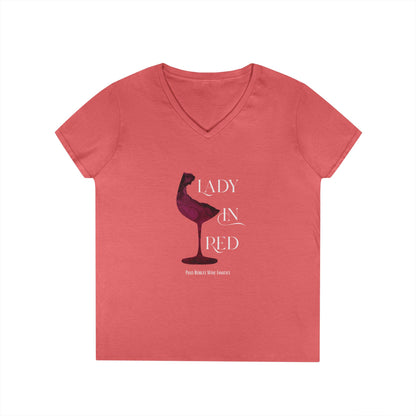 Lady In Red Ladies V-Neck Tee