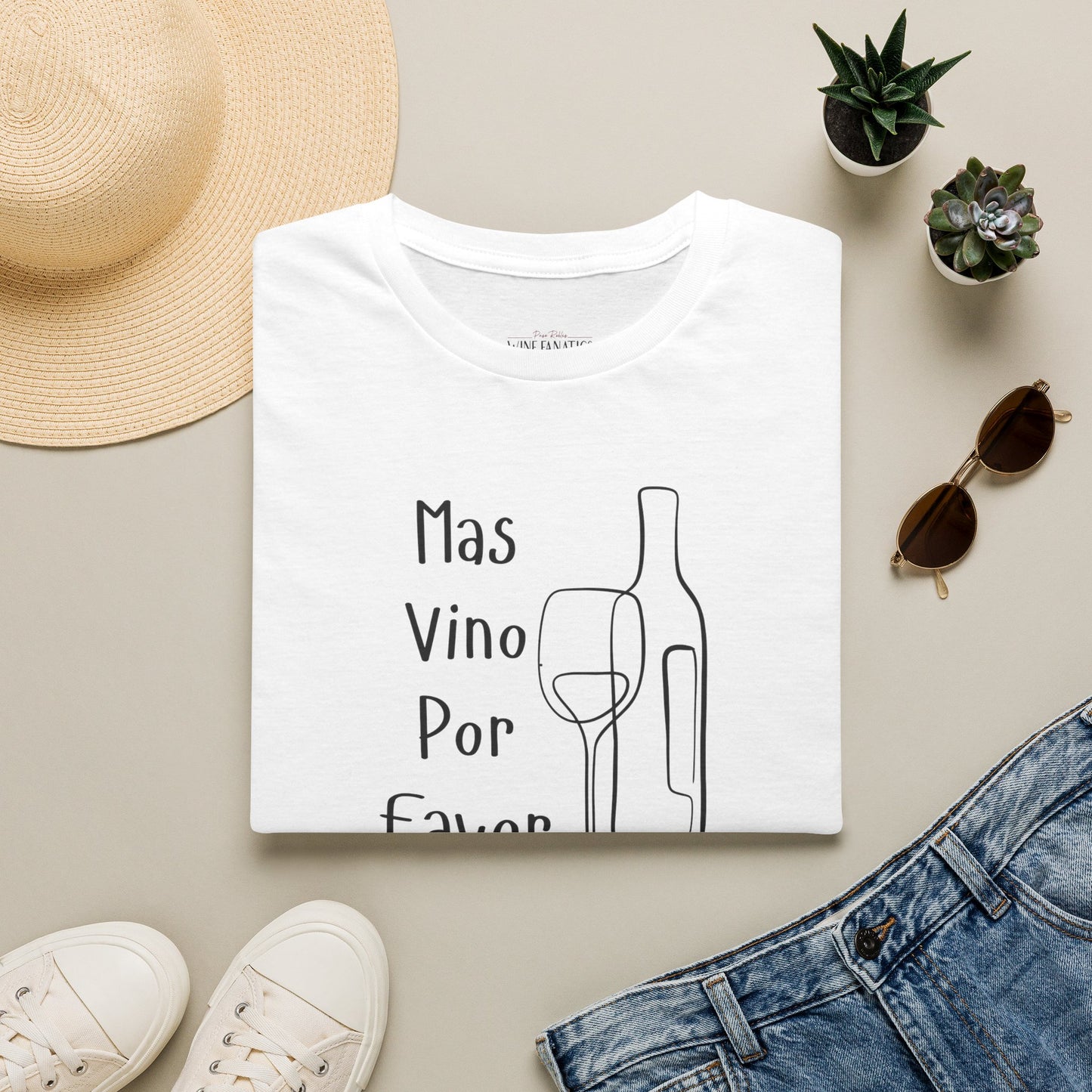 Mas Vino Por Favor Crewneck Tee