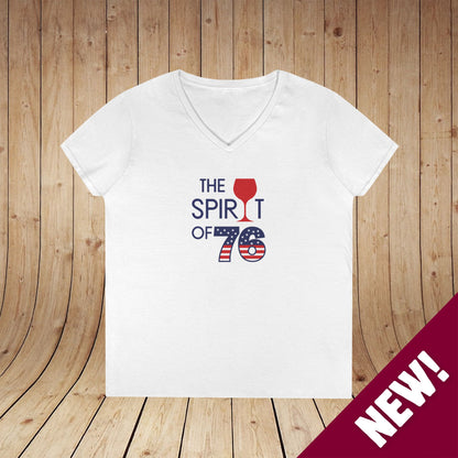 The Spirit of 76 Independence Day Ladies V-Neck Tee