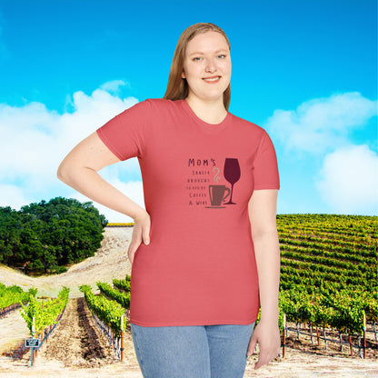 Mom's sanity brought to you by Coffee & Wine Personalized Tee