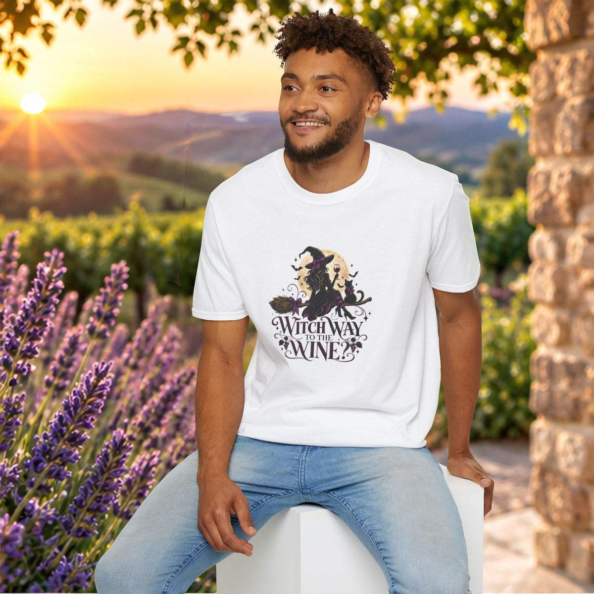 Witch Way To The Wine Unisex Softstyle T-Shirt