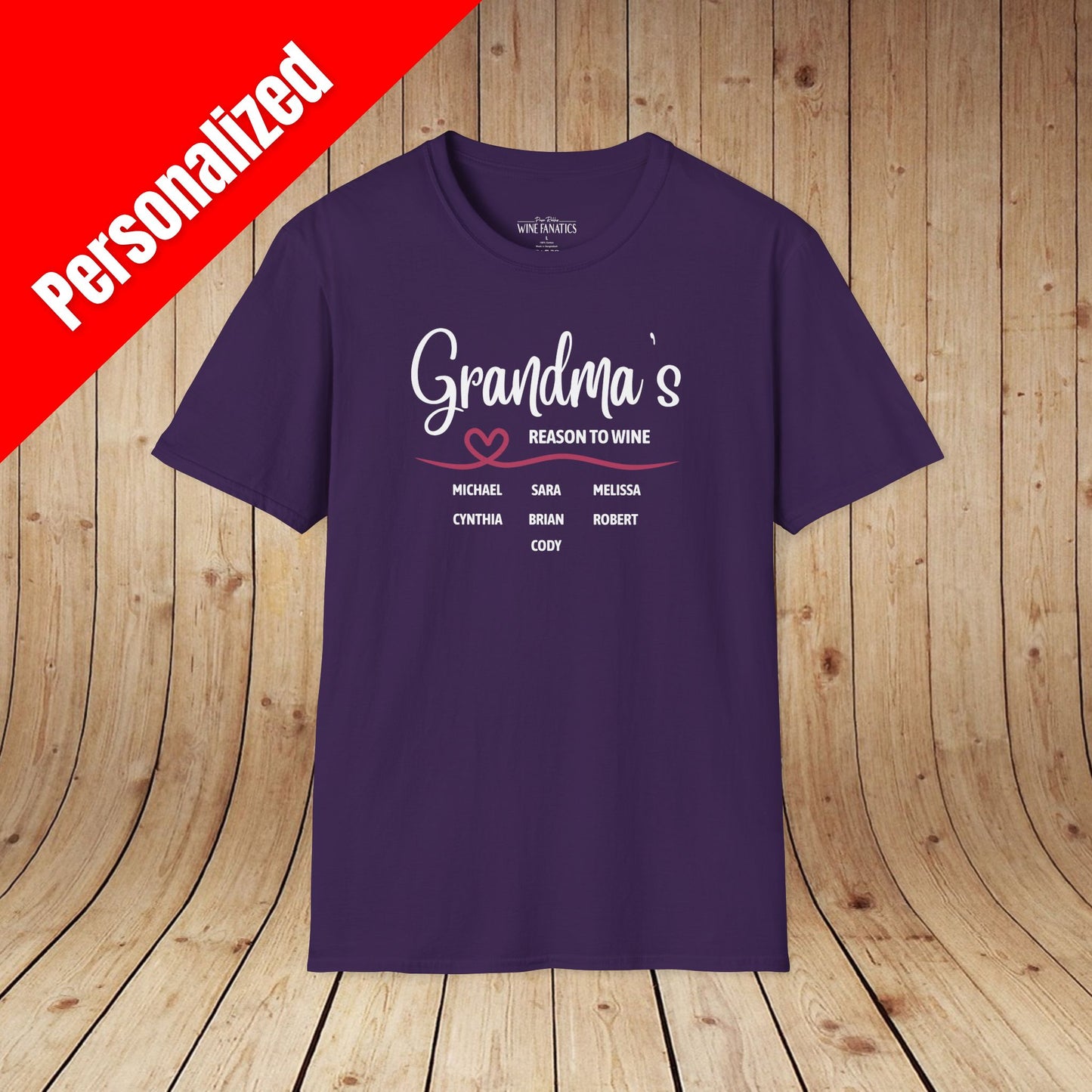 Grandma's Reason To Wine Personalized T-Shirt