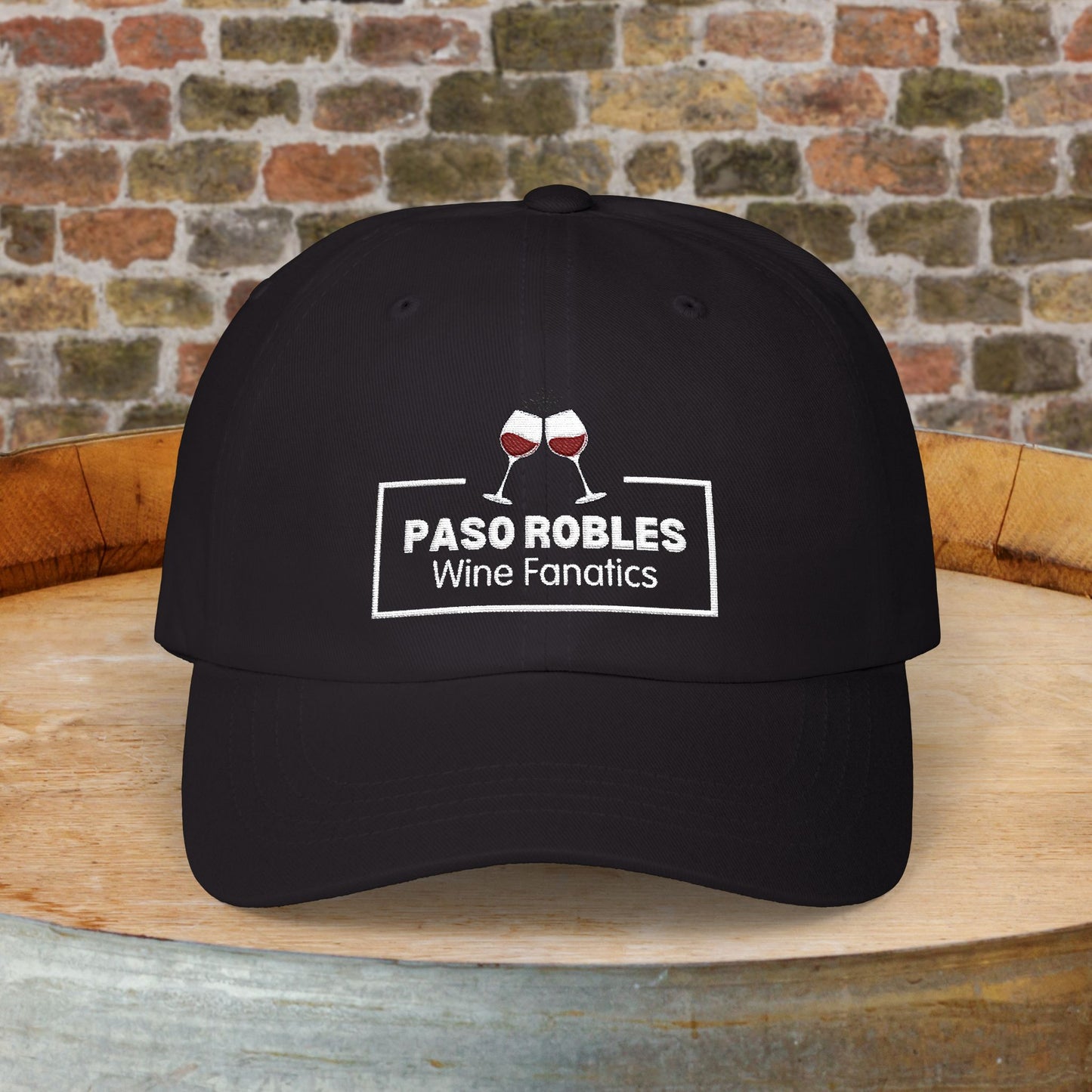 Paso Robles Wine Fanatics Toast Embroidered White Banner Cap