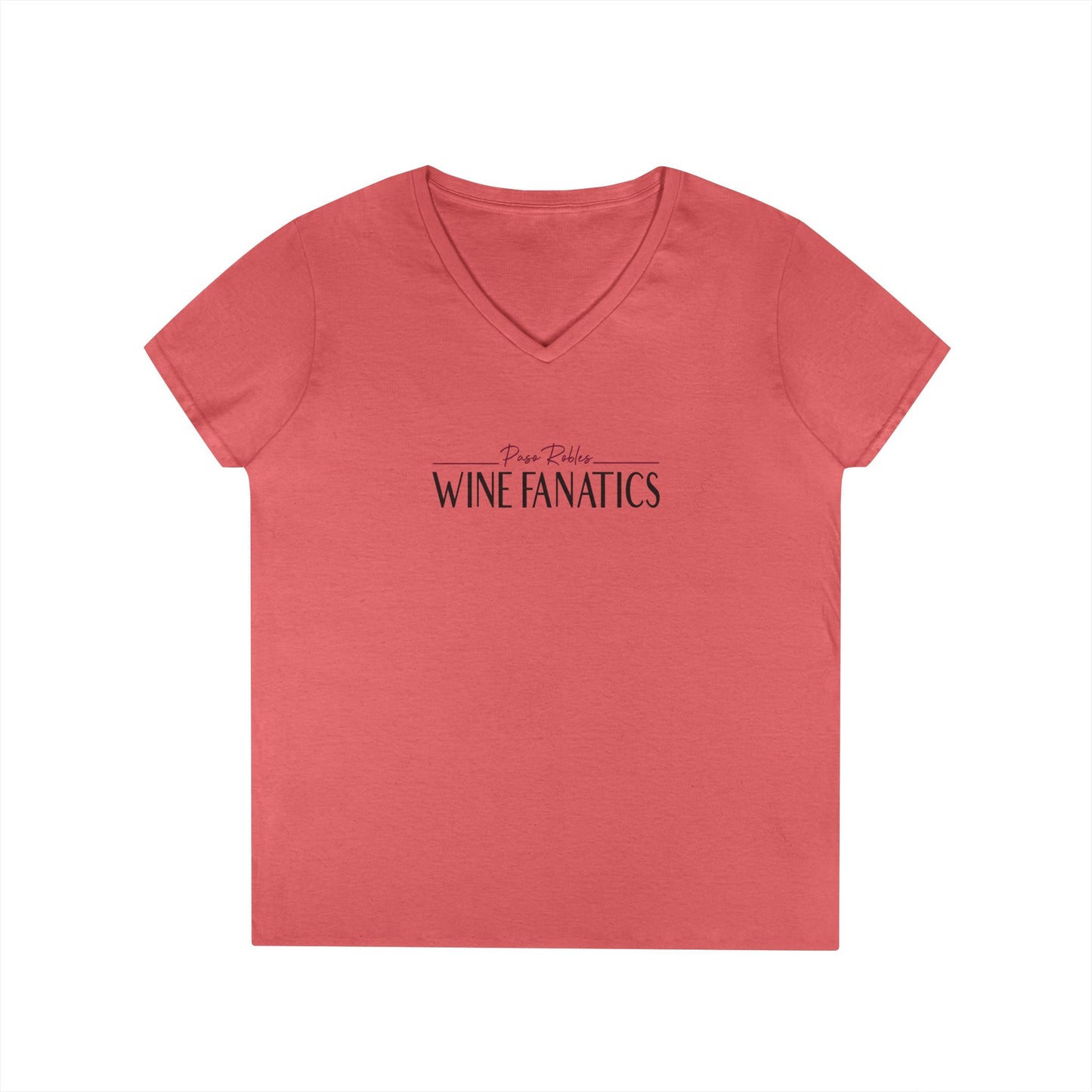 Paso Robles Wine Fanatics Logo Ladies V-Neck Tee