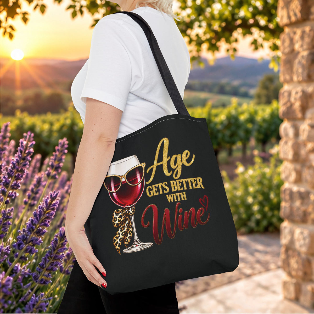 Age Gets Better With Wine Ladie’s Personalized Tote Bag
