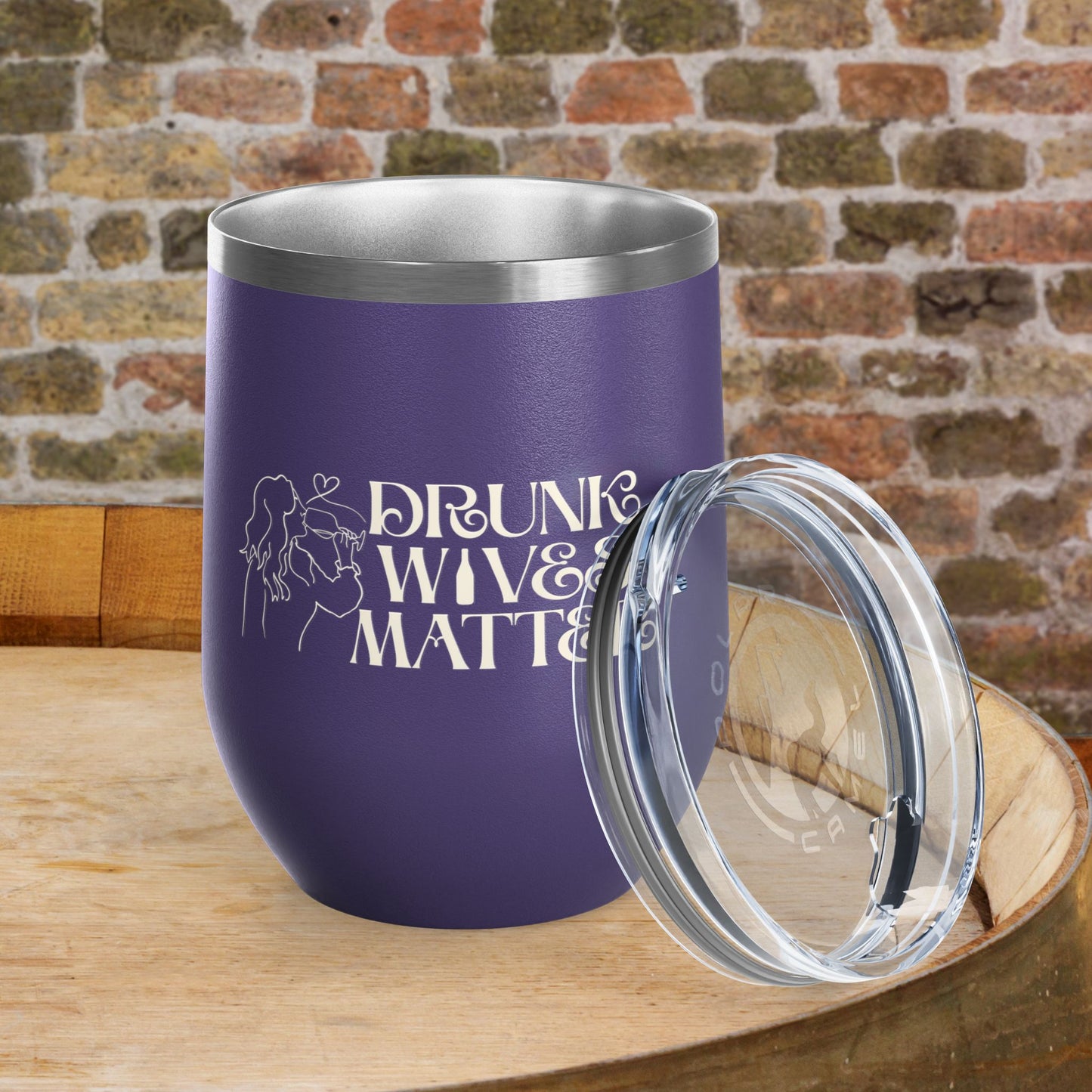 Drunk Wives Matter Personalized 12oz Wine Tumbler