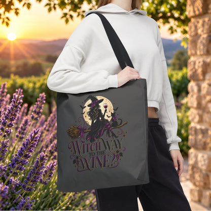 Witch Way To The Wine Personalized Tote Bag