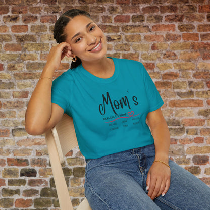 Mom's Reason To Wine Personalized Crew Neck Tee