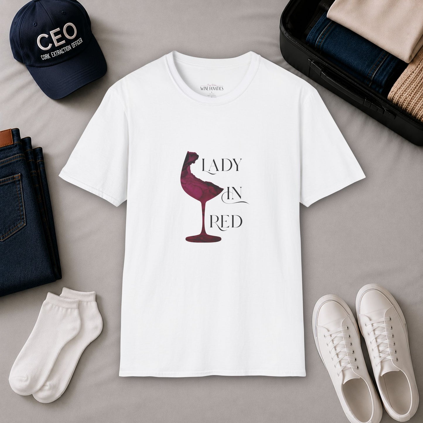 Lady In Red Crewneck Tee