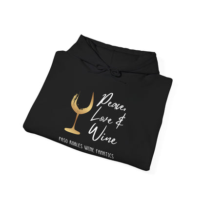 Peace, Love & Wine Gold Glass Hoodie