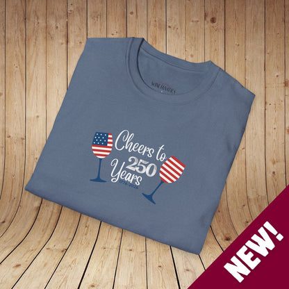 Cheers to 250 Years Independence Day Unisex Softstyle T-Shirt