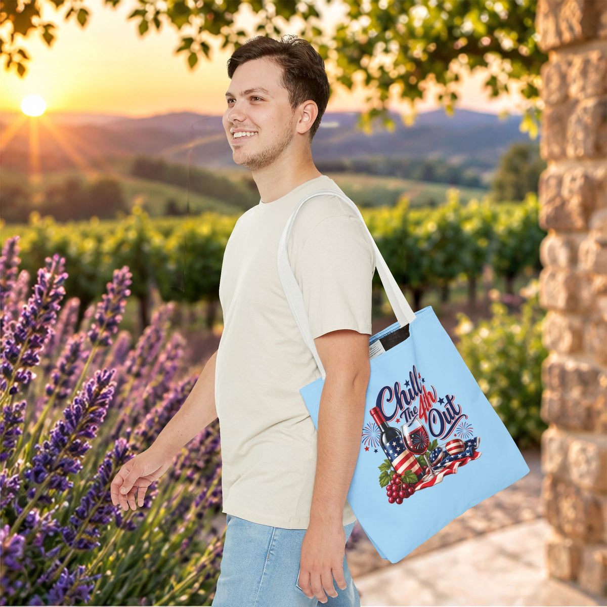 Chill The 4th Out Personalized Tote Bag