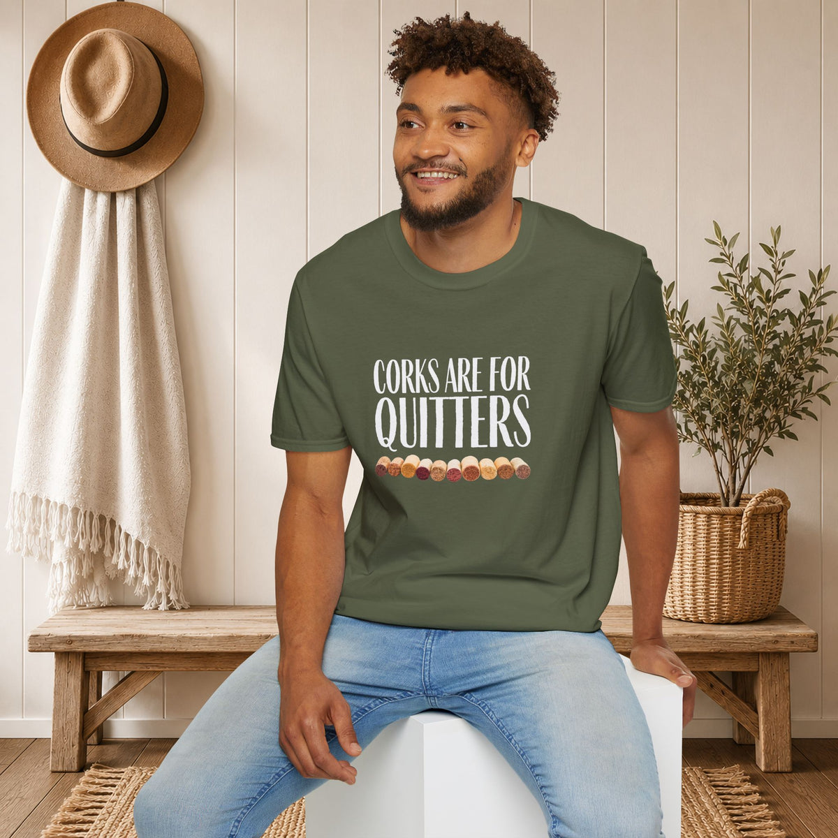 Corks Are For Quitters Crewneck Tee