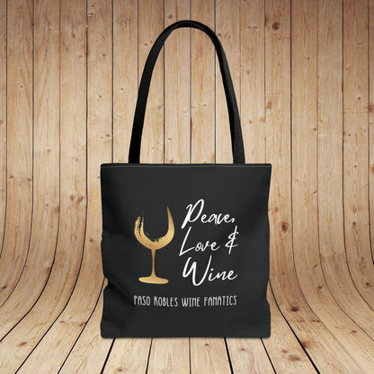 Peace Love Wine Tote Bag