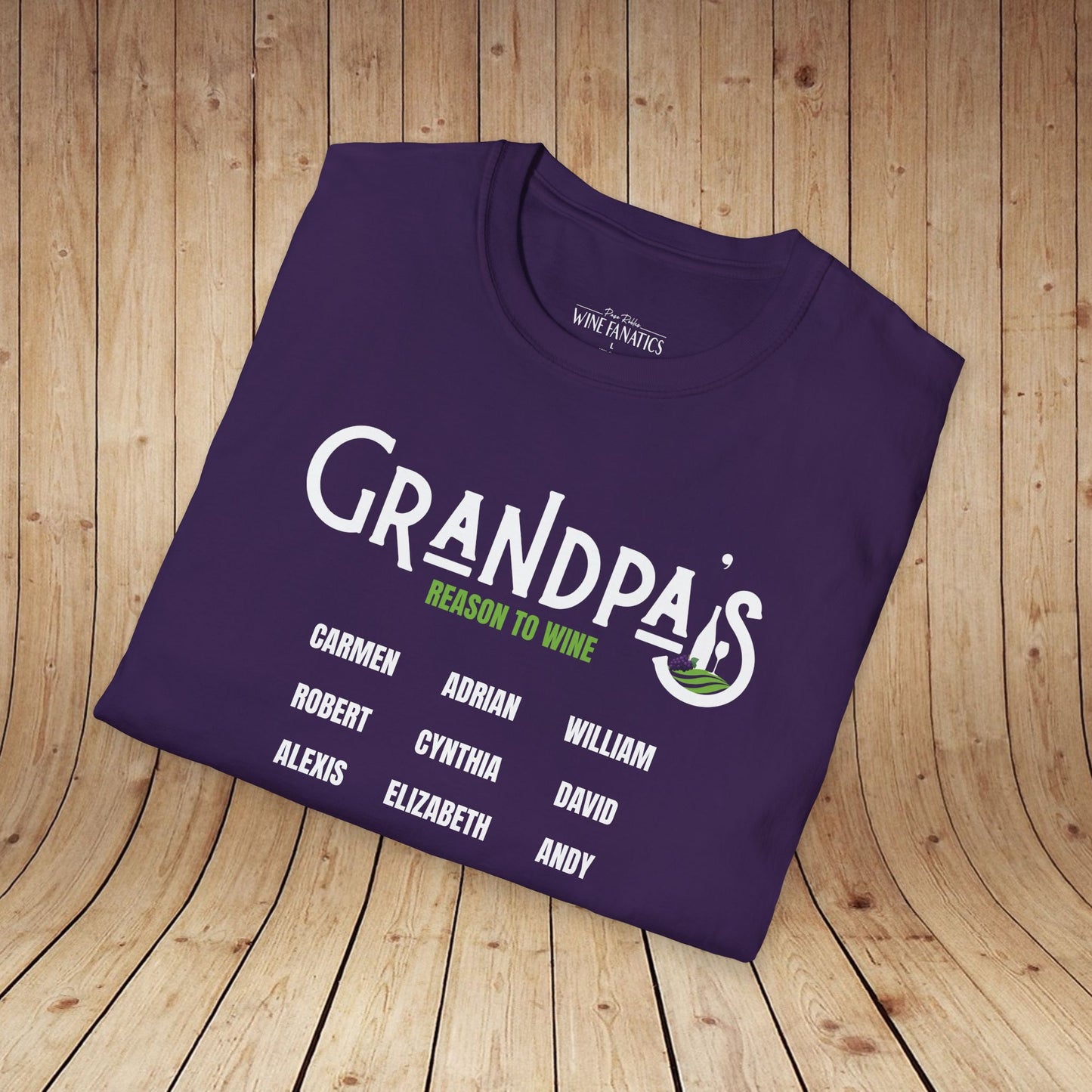 Grandpa's Reason To Wine Personalized T-Shirt