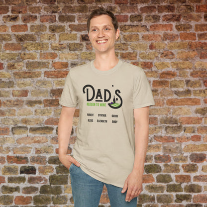 Dad's Reason To Wine Personalized Crew Neck T-Shirt