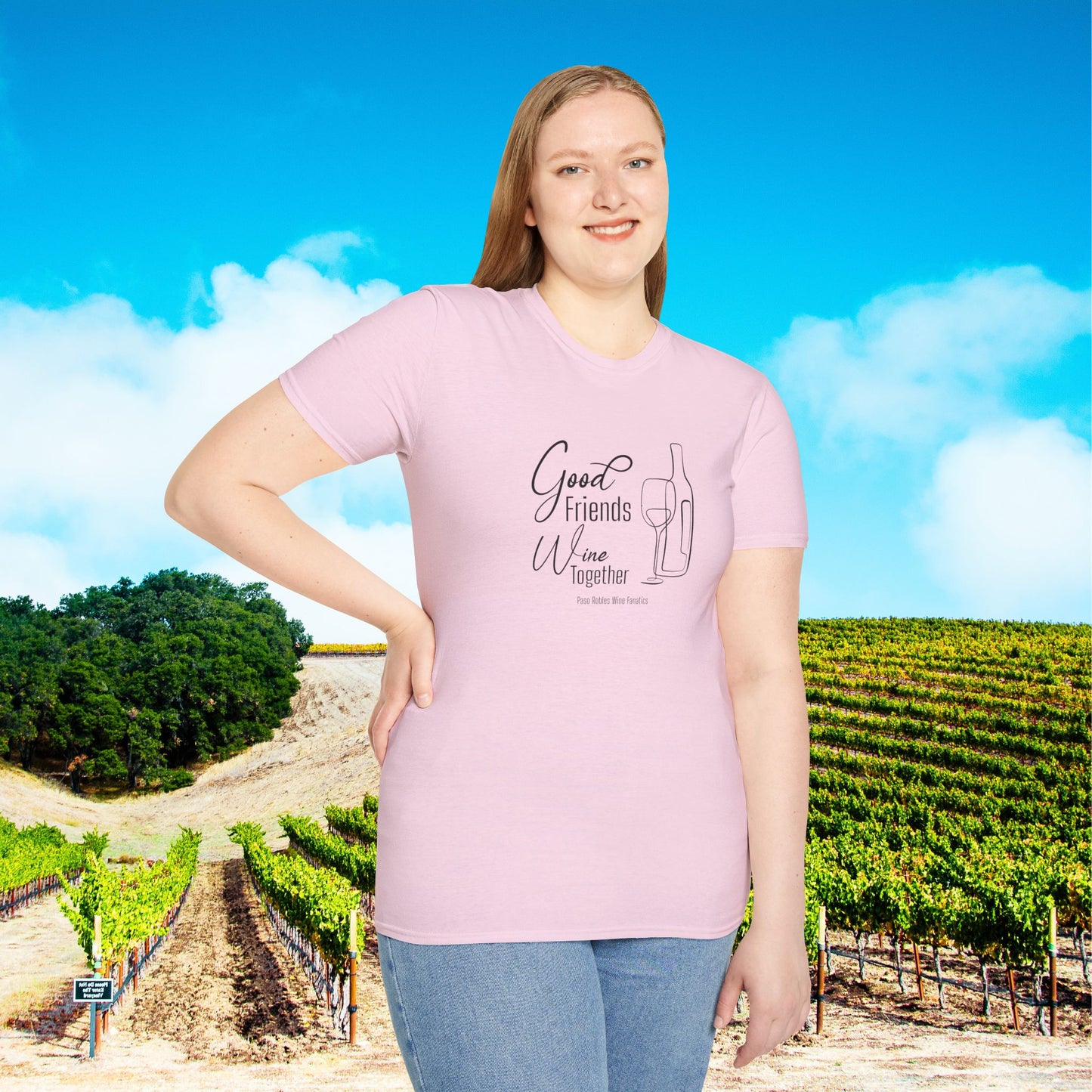 Good Friends Wine Together Unisex Softstyle T-Shirt