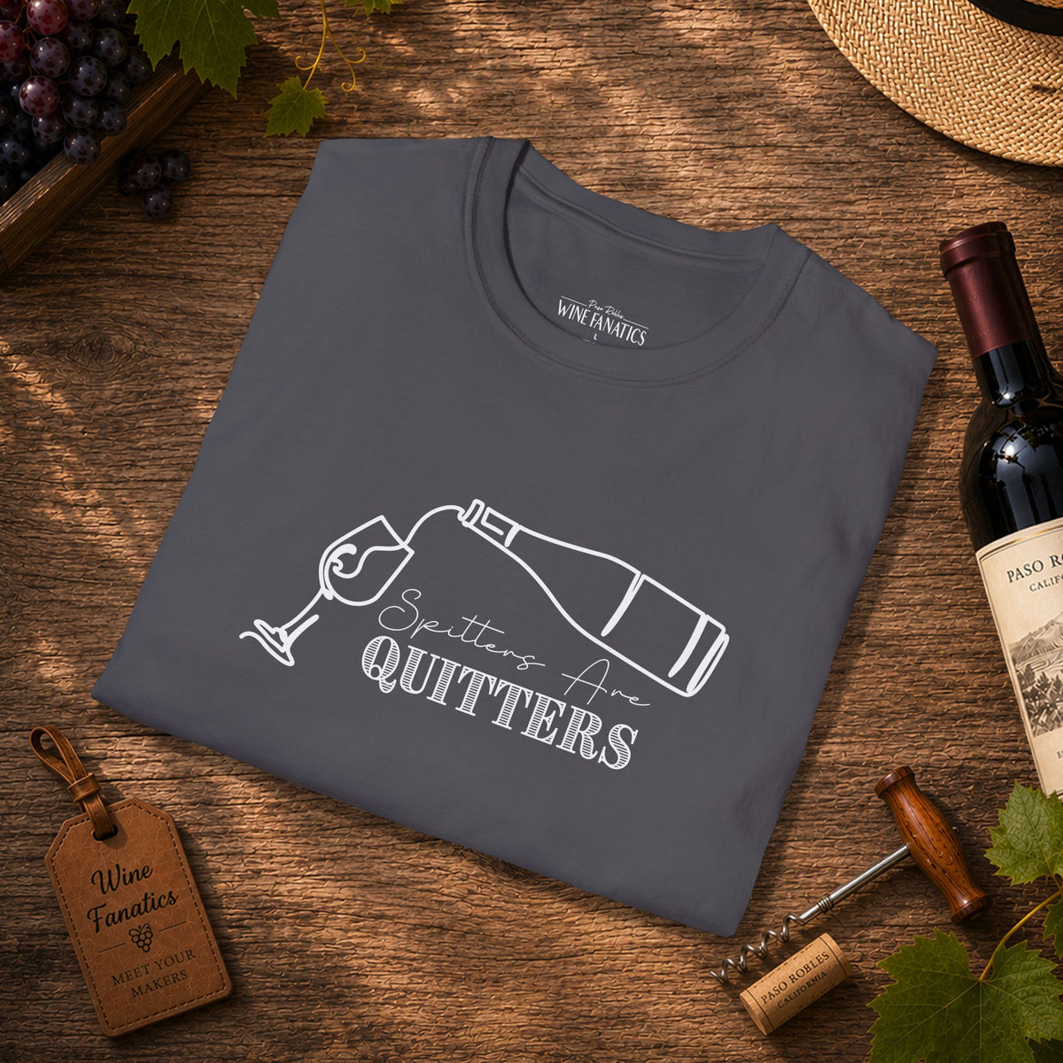 Spitters Are Quitters (wine) Crewneck Tee